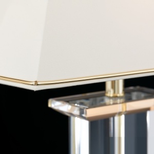 Veioza, lampa de masa design LUX VERONIQUE, auriu/ abajur crem 197380 universul-luminii.ro