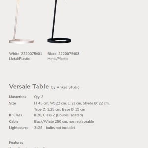 Veioza, lampa de masa design modern VERSALE alb 206050 universul-luminii.ro