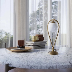 Veioza, Lampa de masa din alama in forma de lacrima Iside - Img 11