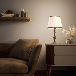 Veioza, Lampa de masa din alama stil clasic Petalo - Img 4