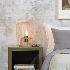Veioza, lampa de masa eco din bambus Cango natur, 30x26cm 90960 universul-luminii.ro