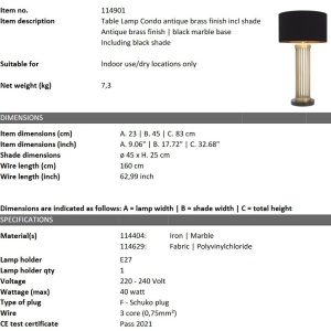 Veioza, Lampa de masa inalta design LUX Condo negru 205480 universul-luminii.ro