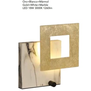 Veioza, Lampa de masa LED design ambiental DALIA auriu/ alb marmorat 131740 universul-luminii.ro