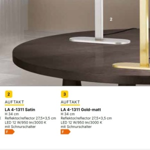 Veioza/Lampa de masa LED moderna AUFTAKT crom satin/negru 234050 universul-luminii.ro