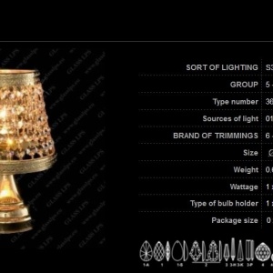 Veioza, lampa de masa LUX cristal Bohemia S35 369/01/6 45930 universul-luminii.ro