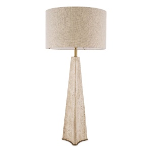 Veioza, Lampa de masa LUX cu baza din travertin Benson 113690 universul-luminii.ro