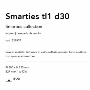 Veioza/Lampa de masa stil minimalist Smarties tl1 d30 143490 universul-luminii.ro
