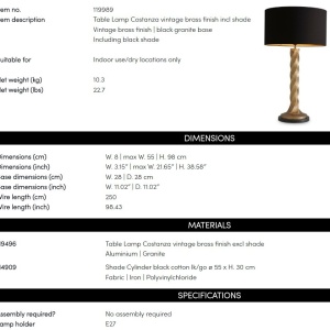 Veioza LUX, Metal Alama Vintage, Tesatura Neagra, Costanza, 119989 HZ 246330 universul-luminii.ro