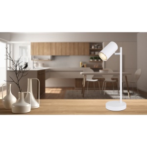 Veioza minimalista cu spot directionabil ROBBY alba 105830 universul-luminii.ro
