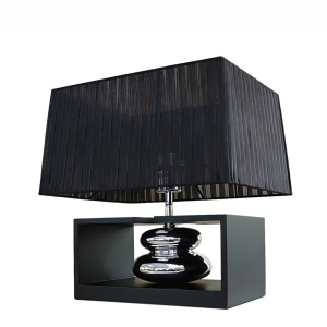 Veioza neagra cu tesatura organza GRACIA 35cm - Img 5