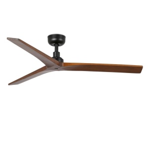 Ventilator aplicat tavan cu telecomanda KLIM M 125cm, negru/ nuc