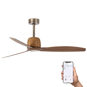 Ventilator aplicat tavan smart sistem TUYA si telecomanda WEAVER M gold/walnut