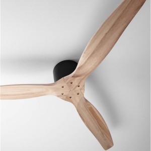 Ventilator de tavan cu telecomanda NINEMIA negru/natural wood 160500 universul-luminii.ro