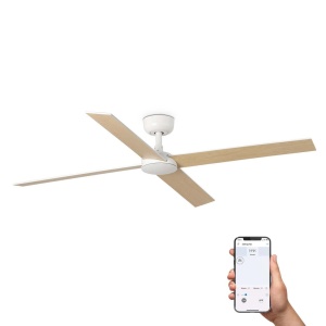 Ventilator tavan smart sistem TUYA si telecomanda RUDDER 4 L alb/frasin