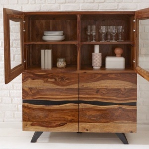 Vitrina design industrial Amazonas 140cm Sheesham - Img 3