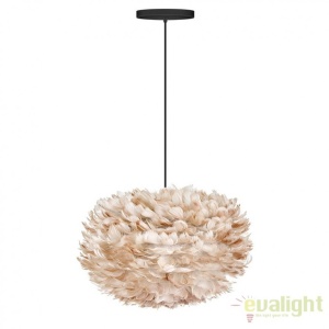 Abajur modern cu pene de gasca EOS maro deschis, 65cm 180031 universul-luminii.ro