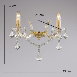 Aplica 2 brate cristal Venezian auriu FLORIAN AP2 oro 035659 46151 universul-luminii.ro