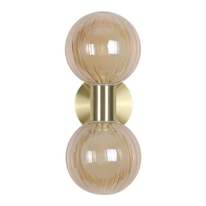 Aplica baie Protectie IP44 metal alama, sticla champagne Luminsphere 2Lt 628171 universul-luminii.ro