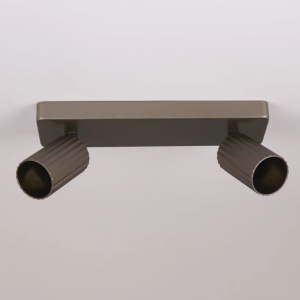 Aplica cu 2 spoturi din aluminiu canelat Anna bronz - Img 2