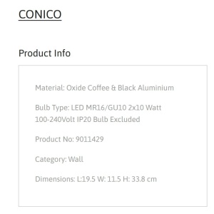 Aplica cu 2 Spoturi directionabile CONICO coffee, NVL-9011429 246551 universul-luminii.ro