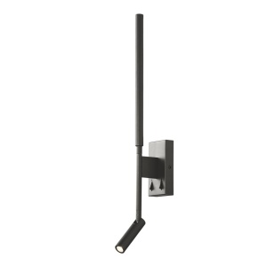 Aplica cu reader LED design liniar minimalist TORCH neagra - Img 1