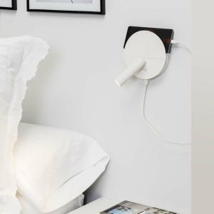 Aplica cu reader LED directionabil stil minimalist DUAS USB C alb - Img 4