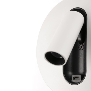 Aplica cu reader LED directionabil stil minimalist TIMIT USB C alb - Img 4