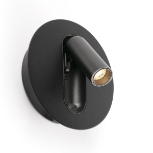 Aplica cu reader LED directionabil stil minimalist TIMIT USB C negru