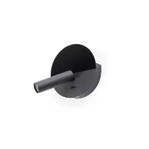 Aplica cu reader LED minimalista cu USB charger DUAS Black 201411 universul-luminii.ro