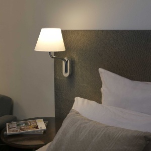 Aplica cu reader LED pe stanga design elegant ETERNA crom/alb 84141 universul-luminii.ro