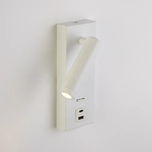 Aplica cu spot directionabil Marlow USB, alb