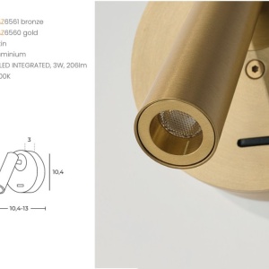 Aplica cu spot LED directionabil ALTUN bronz - Img 2