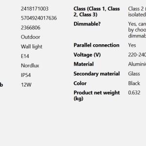 Aplica de exterior stil nordic IP54 Tadas 230001 universul-luminii.ro