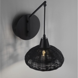 Aplica de perete boho style design natural Fado negru 228901 universul-luminii.ro