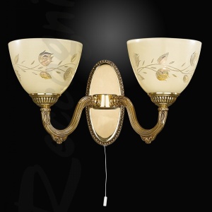 Aplica de perete clasica cu 2 brate realizata manual 6358 107111 universul-luminii.ro