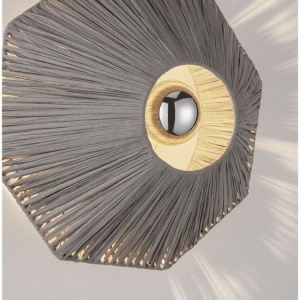Aplica de perete cu design texturat ELVIO gri 30cm - Img 4
