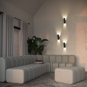 Aplica de perete cu lumina ambientala, design minimalist Notta negru 119111 universul-luminii.ro