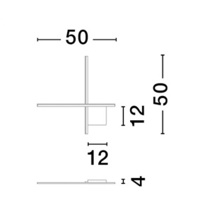Aplica de perete cu lumina ambientala LED Cross 50cm 148311 universul-luminii.ro