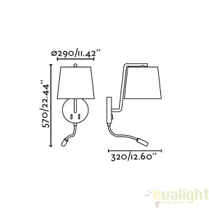 Aplica de perete cu reader LED BERNI 29329 61331 universul-luminii.ro