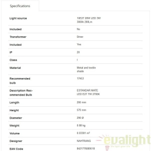Aplica de perete cu reader LED BERNI 29330 61341 universul-luminii.ro