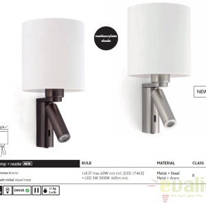 Aplica de perete cu reader LED ROB bronz 68496 47621 universul-luminii.ro