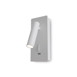 Aplica de perete cu spot LED directionabil si port USB Mirax alb 44121 universul-luminii.ro