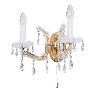 Aplica de perete de lux cristal Swarovski Maria Theresia-A 2L 24K gold plated 99491 universul-luminii.ro