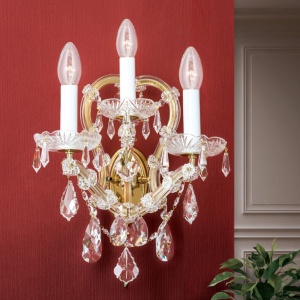 Aplica de perete de lux cristal Swarovski Maria Theresia-A 3L 24K gold plated