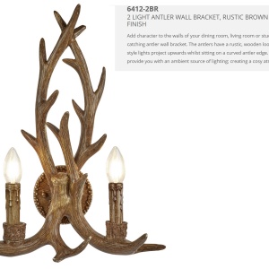 Aplica de perete deosebita stil rustic Stag 6412-2BR SRT 58291 universul-luminii.ro