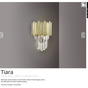 Aplica de perete design elegant Tiara crom/auriu 118911 universul-luminii.ro