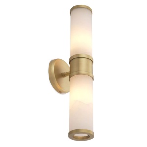 Aplica de perete design LUX Claridges Double alama antic/ alabastru 112871 universul-luminii.ro