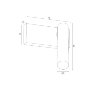 Aplica de perete design minimalist Etna plus negru 115821 universul-luminii.ro