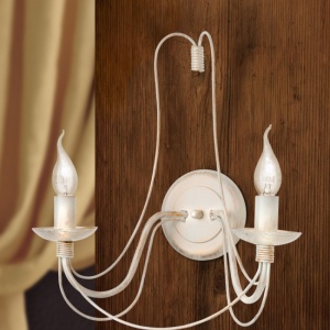 Aplica de perete design rustic cu 2 brate Vela, ivory 96131 universul-luminii.ro