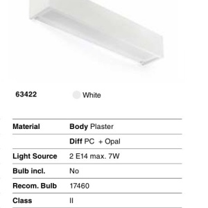 Aplica de perete din ghips MILO 500 White 161321 universul-luminii.ro